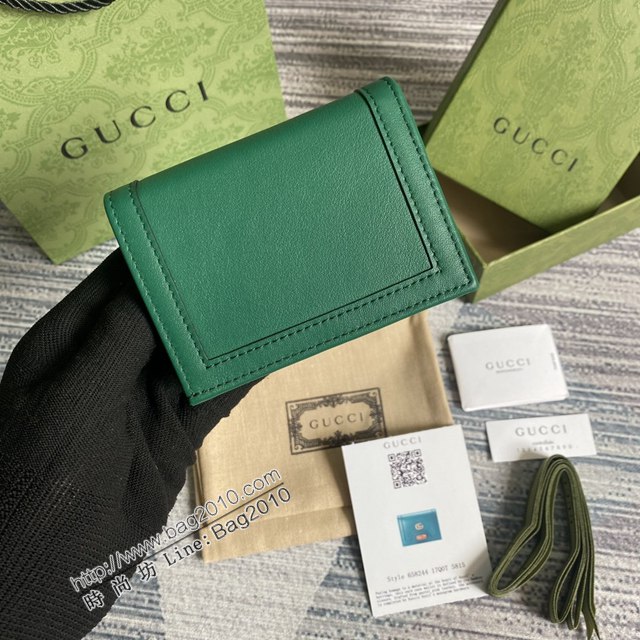 Gucci新款卡包 古馳竹子設計小牛皮錢包 Gucci全皮純色零錢包 658244  ydg3019